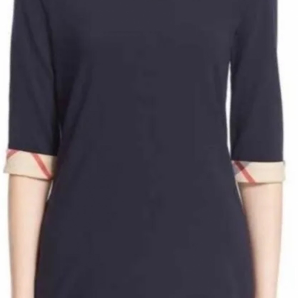 Burberry Brit Nova Check 3/4 sleeve shirt size XL Black-